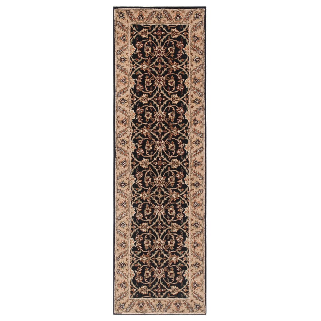 Hand-tufted Oriental Ebony Wool/ Cotton Rug (3' x 10')
