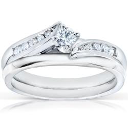 14k White Gold 1/4ct TDW Diamond Bridal Ring Set