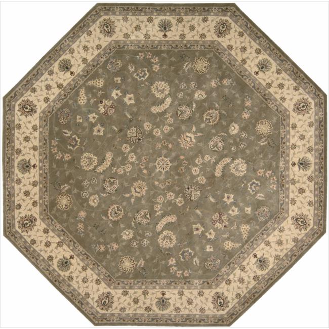 Hand-tufted Nourison 2000 Tabriz Green Rug (10' Octagon)