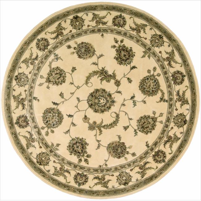 Hand-tufted Nourison 2000 Kashan Ivory Rug (6' Round)