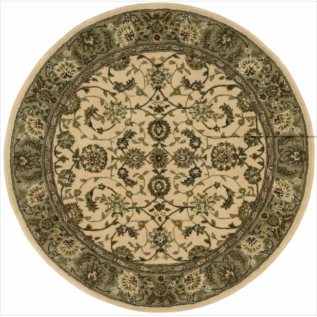 Hand-tufted Nourison 2000 Kashan Ivory Rug (6' Round)