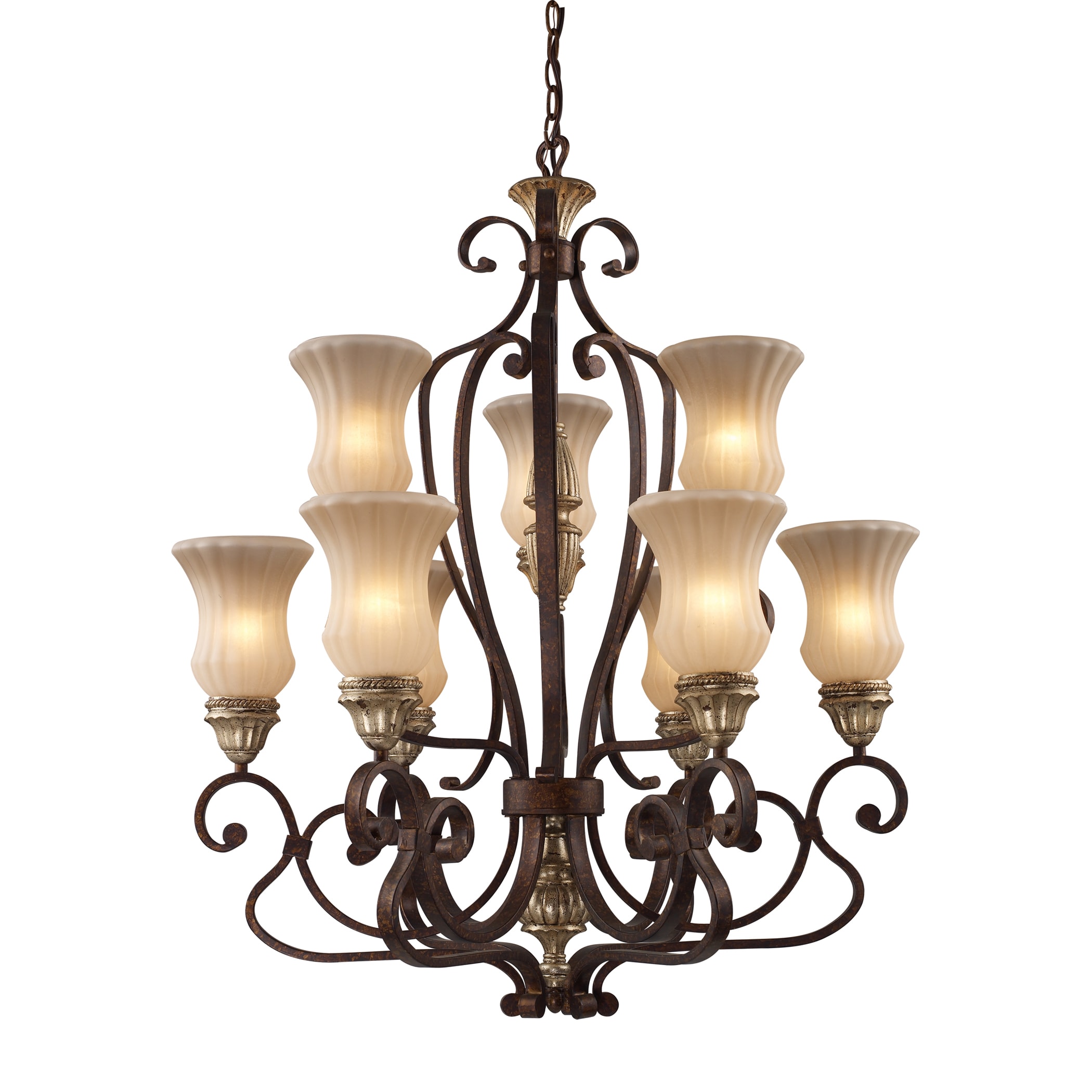 Elk Lighting Caspian Autumn Bronze 6+3 Light Chandelier