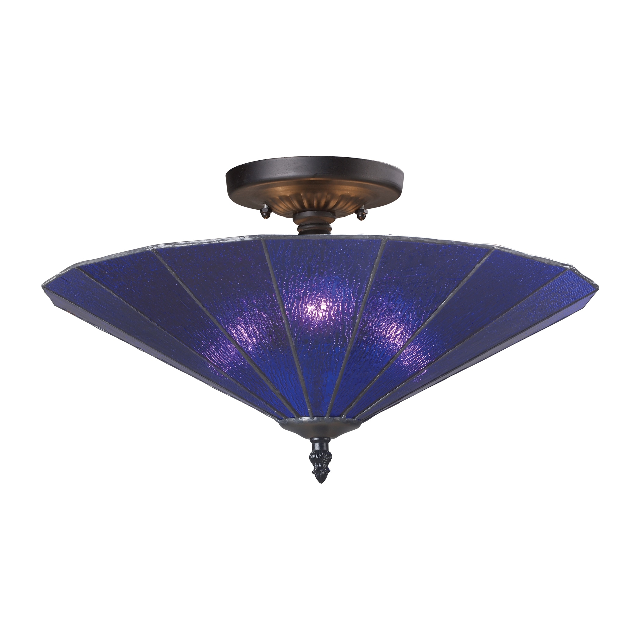 Landmark Lighting Lumino Translucent Blue 3-Light Semi-Flush