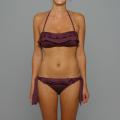 Perry Ellis Women's Black Plum 'Cha-Cha' Bandeau Bikini