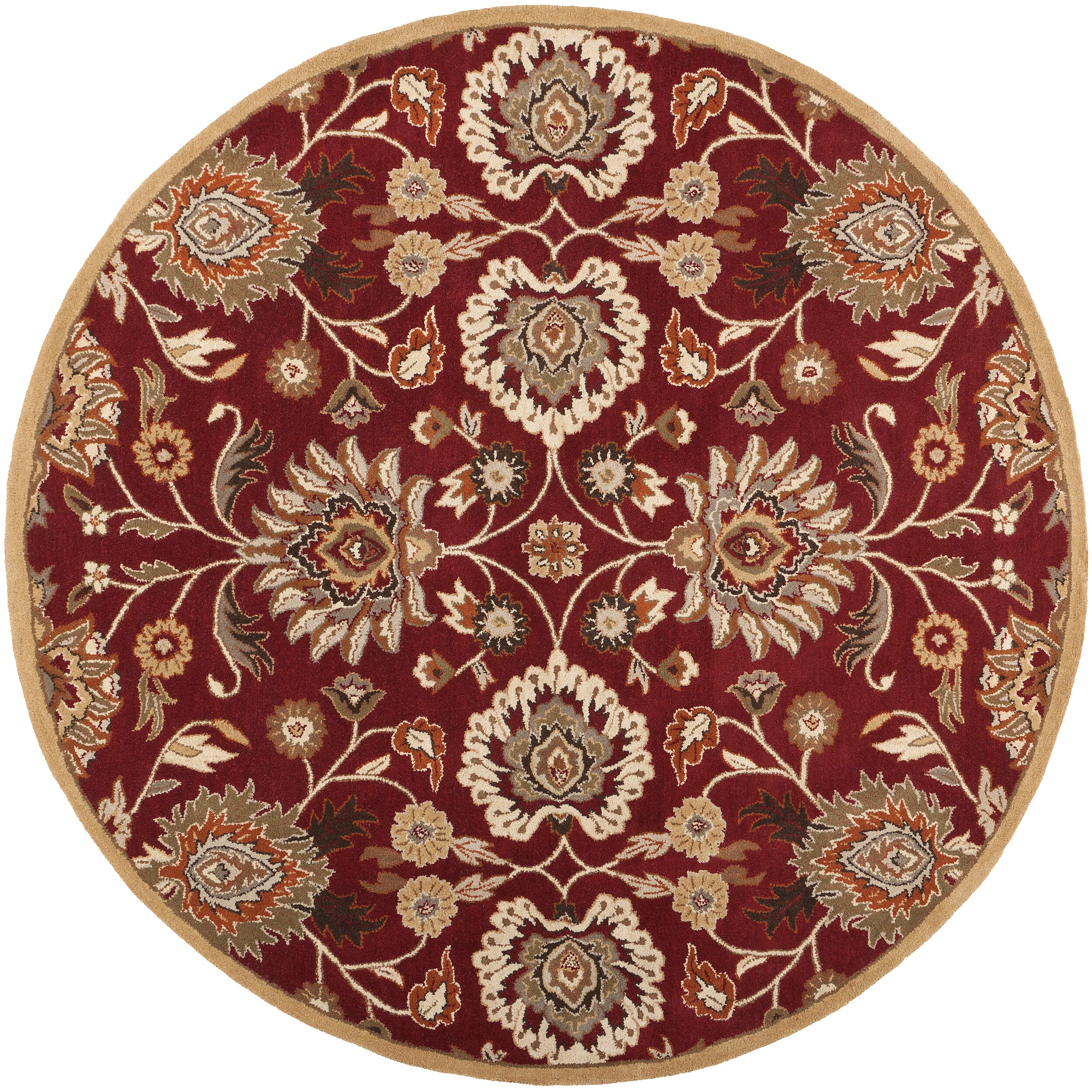 Hand-tufted Sacramento Red Wool Rug (4' x 4')