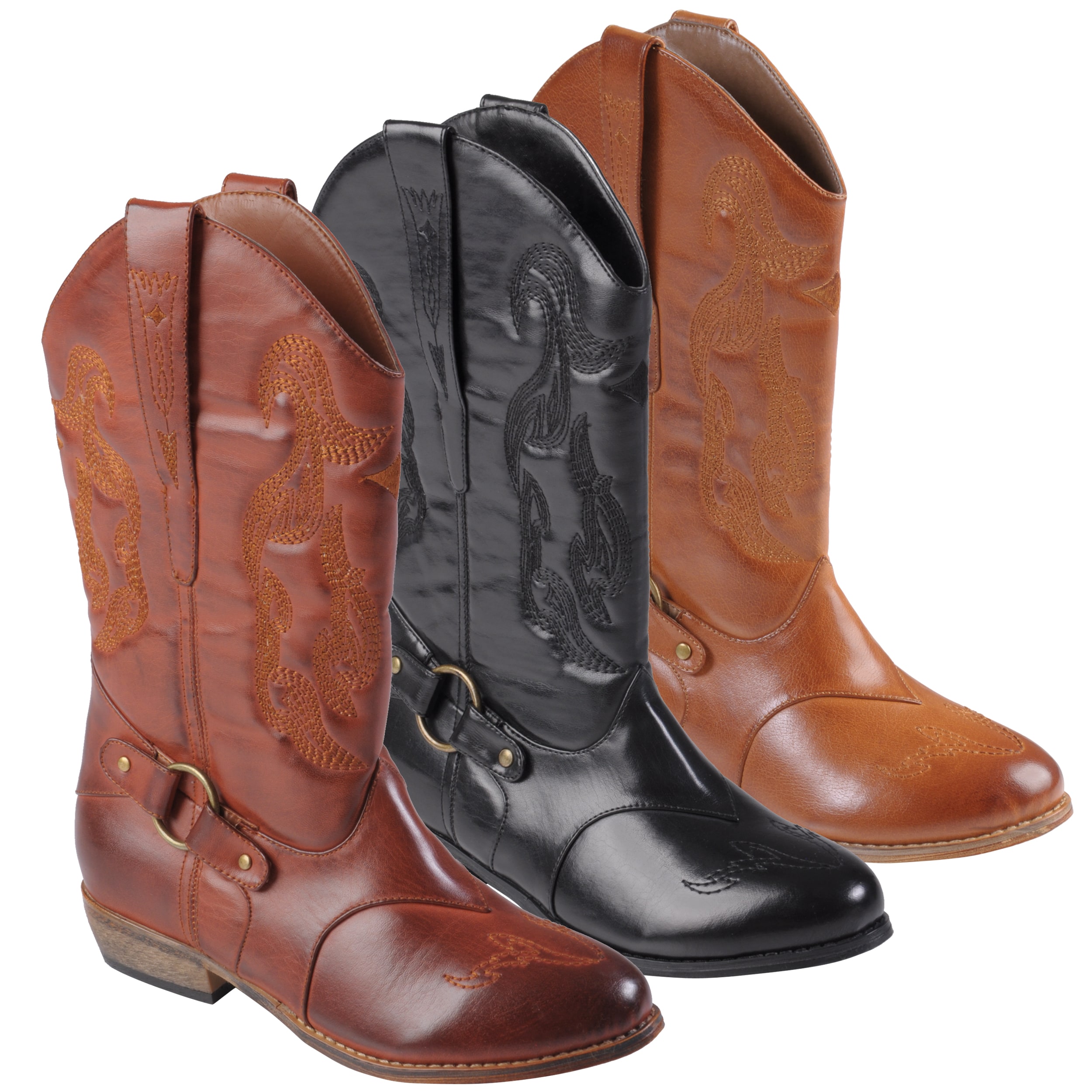 Tressa Collection Women's 'Beverly' Topstitched Pull-on Cowboy Boots