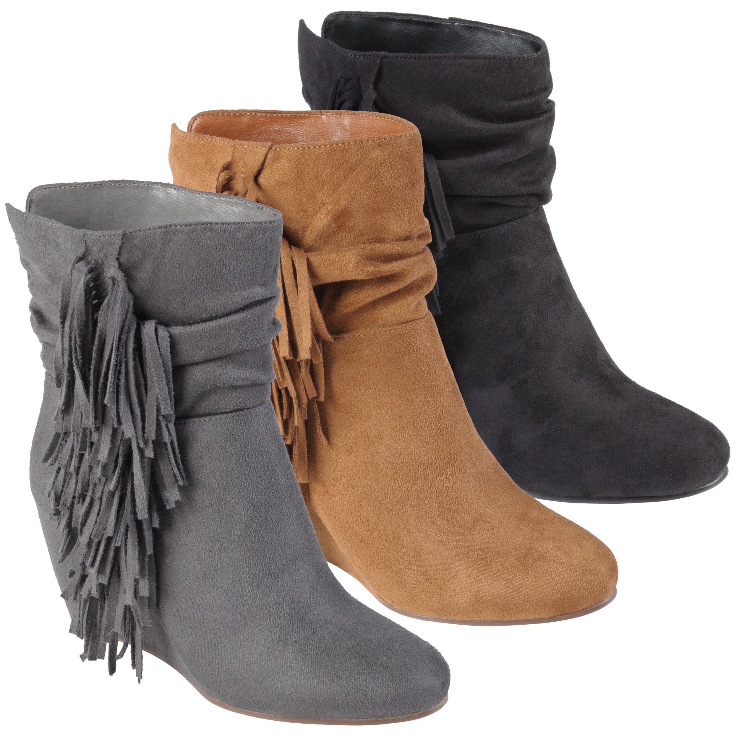 Hailey Jeans Co. Women's 'Galaxy' Slouchy Fringed Wedge Boots
