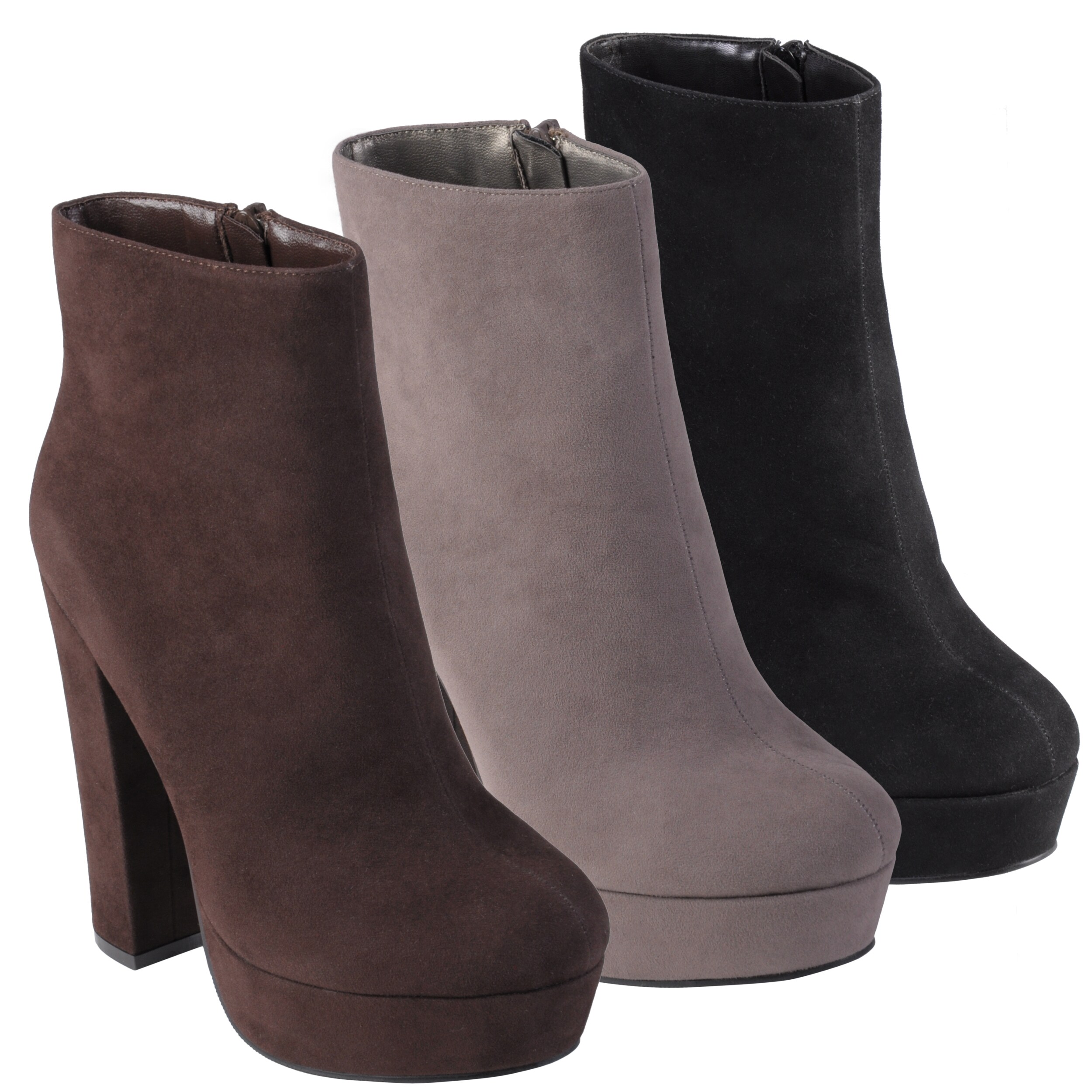 Hailey Jeans Co. Women's 'Tasha' Round Toe Sueded High Heel Bootie