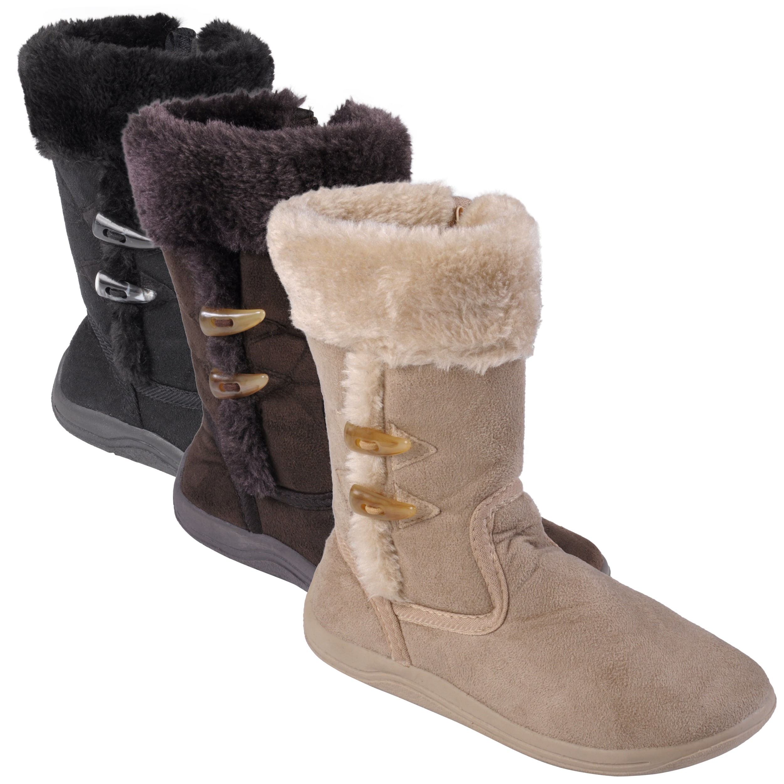 Journee Collection Kid's 'Togster' Faux Fur Trim Toggled Boots