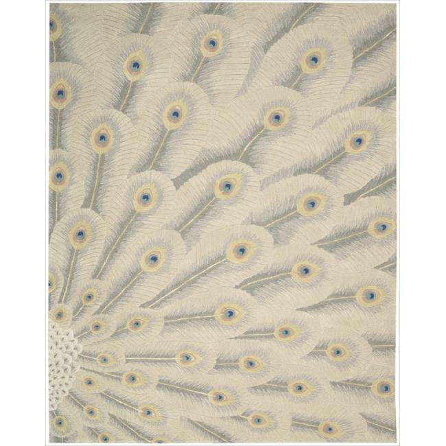 Hand-tufted Moda Ivory Peacock Rug (9'6 x 13'6)
