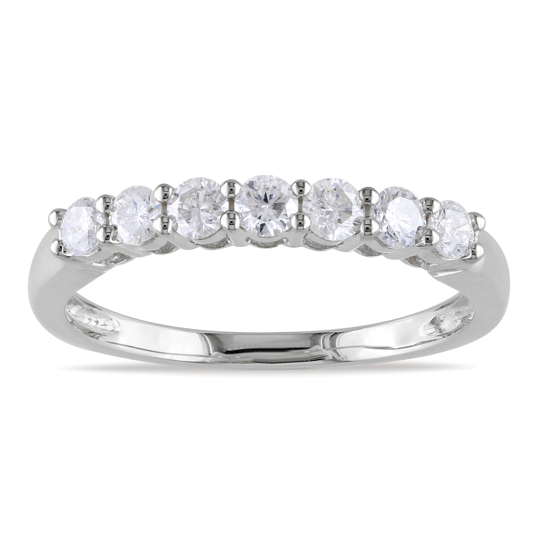 Miadora 14k White Gold 1/2ct TDW Diamond Semi Eternity Ring (G-H, SI1-SI2)