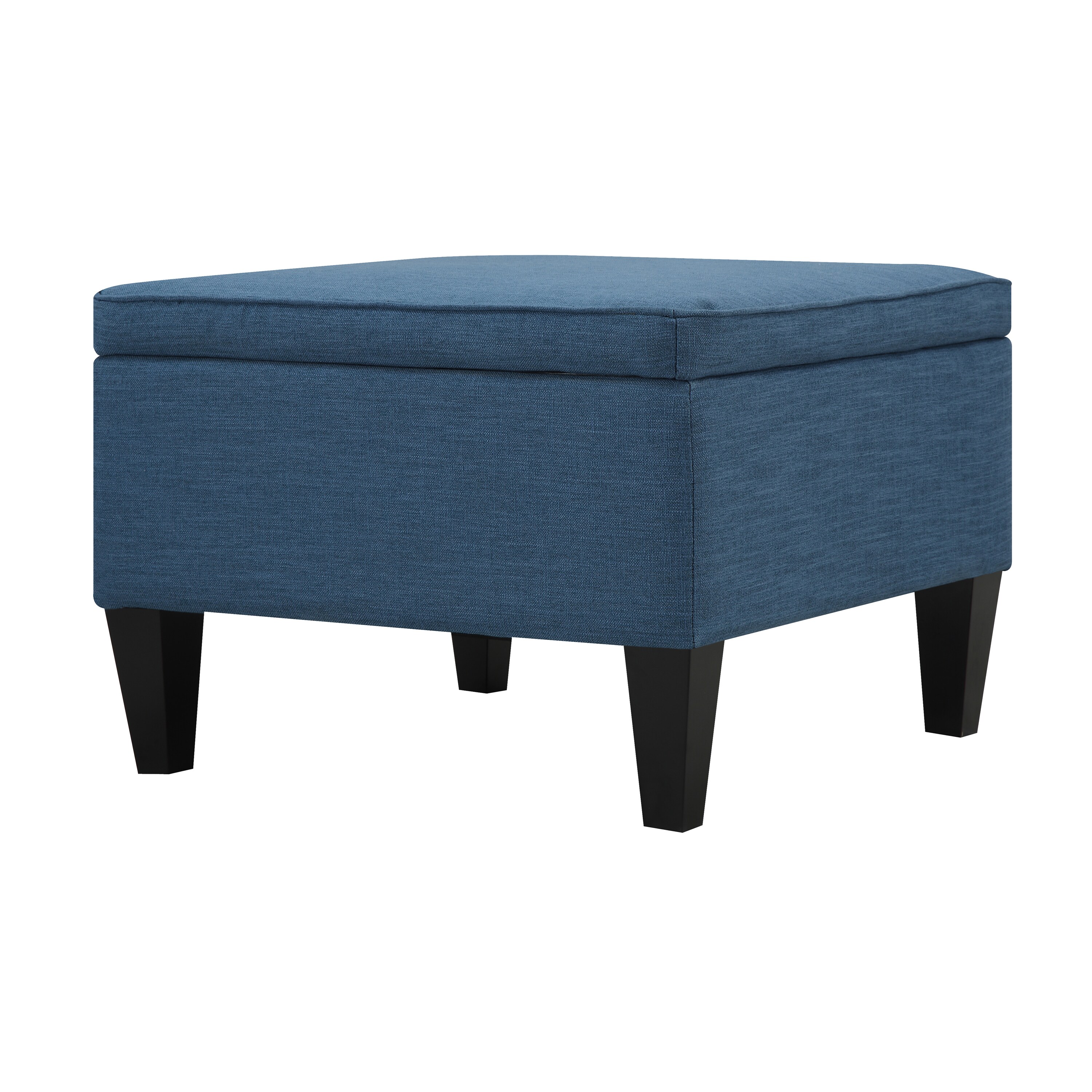 Portfolio Engle Caribbean Blue Linen Table Storage Ottoman