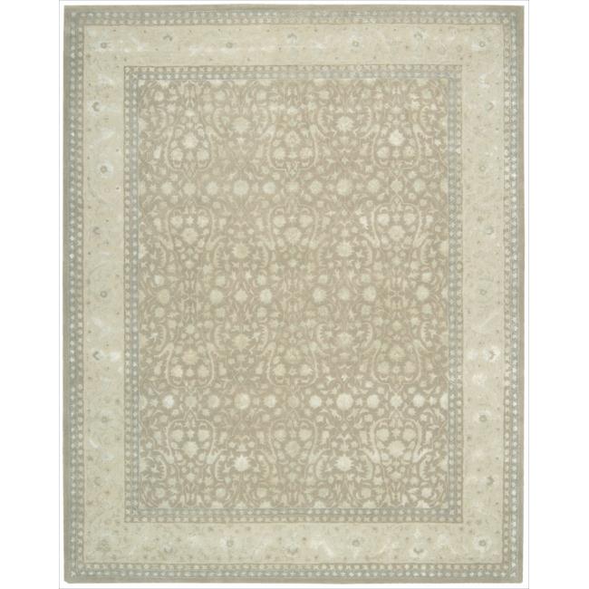 Hand-tufted Symphony Brocade Bordered Sand Rug