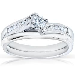 14k White Gold 1/3ct TDW Diamond Bridal Rings Set (H-I, I1-I2)