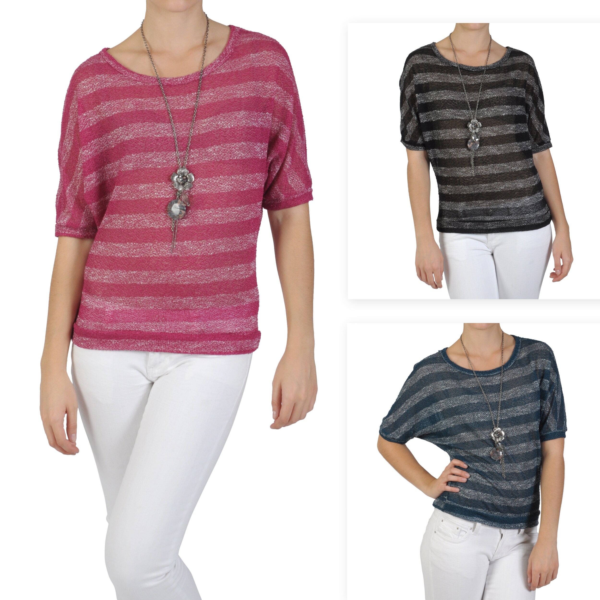 Journee Collection Juniors Scoop Neck Dolman Sleeve Sweater Top