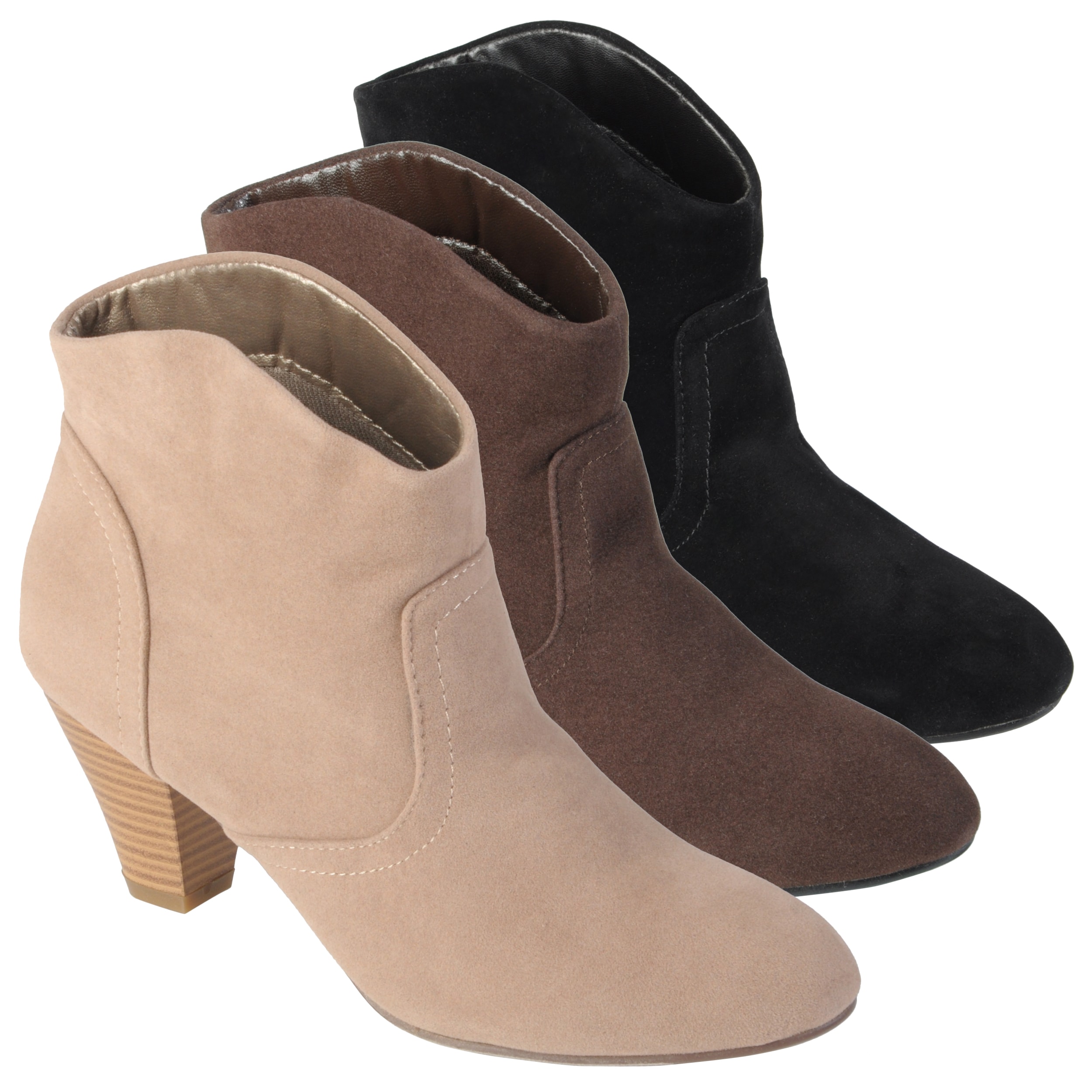 Journee Collection Women's 'Pippa' Topstiched High Heel Booties