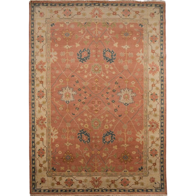 Hand-knotted Oriental Rust Wool Rug (8' x 11'2)