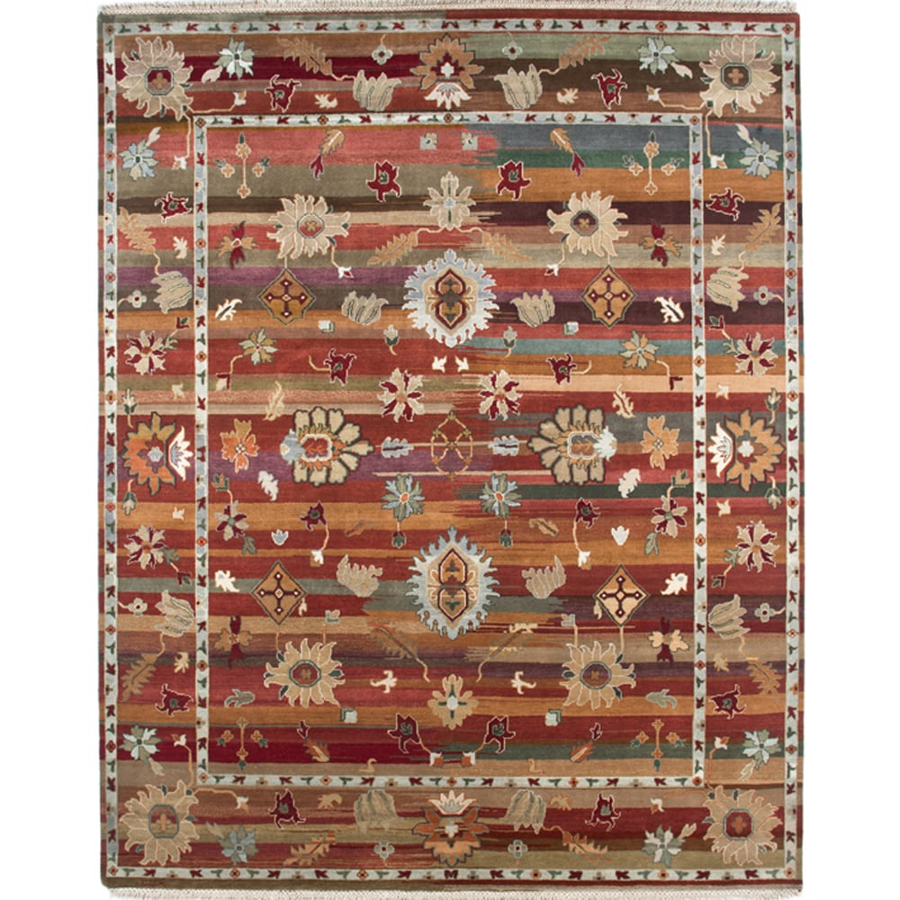 Hand-knotted Traditional Cocoa Brown Wool Rug (8' x 10')