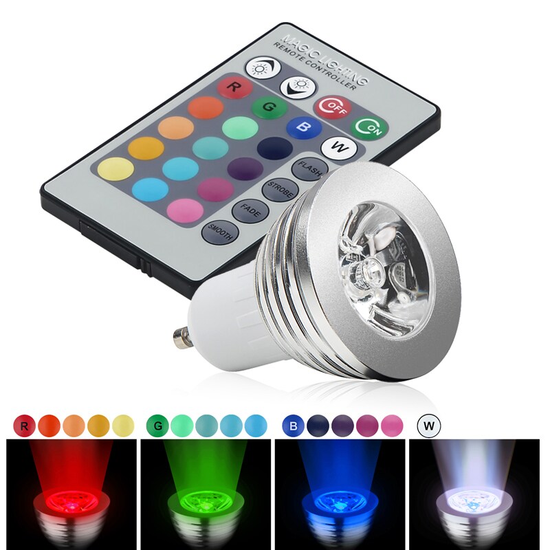 BasAcc Warm White GU10 LED Light Bulb with Remte Infrared Remote