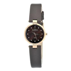 Skagen Women's Brown MOP Dial Brown Leather Strap Watch