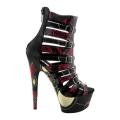 Women's Highest Heel Amber-11 Black Kid PU
