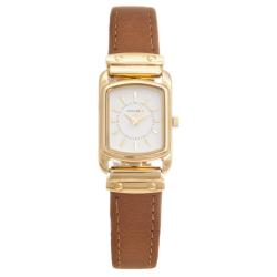 Monument Women's Goldtone Rectangle Case Analog Watch