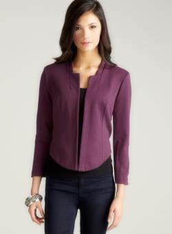 Wdny Collarless Open Front Jacket