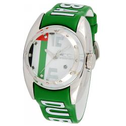 Chronotech Children's White Dial Green Leather Date Quartz Watch