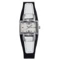 Mila Schon Women's White Textured Dial Leather Quartz Watch