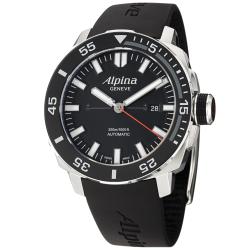 Alpina Men's 'Adventure' Black Dial Black Rubber Strap Automatic Watch