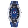 Diadora Men's Blue/ Black Leather Oval Date Watch