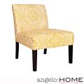angelo:HOME Bradstreet Damask Yellow/ Cream Armless Chair