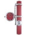Mila Schon Children's Red Dial Crystal Leather Quartz Watch