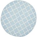 Moroccan Light Blue/ Ivory Dhurrie Wool Rug (8' Round)