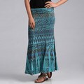 Tabeez Women's Turqouise Aztec Print Skirt
