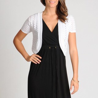 Lennie for Nina Leonard Women's Crochet Shrug