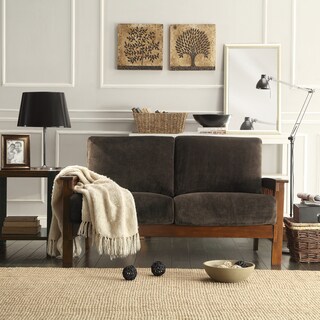Mission Dark Brown Champion Fabric Loveseat
