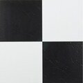Homeworx Self-Adhesive Black and White Vinyl Floor Tiles (60 square feet)