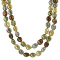 Pearls For You Silver Dark Multi-colored FW Pearl Necklace (10-11 mm)