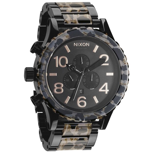 Nixon Men's 51-30 Chrono Black and Leopard Pattern Watch