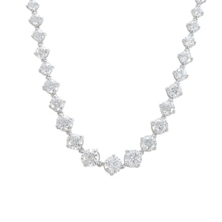 Sunstone Sterling Silver Graduated Necklace Made with SWAROVSKI ZIRCONIA