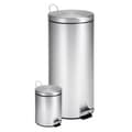 Honey-Can-Do 3- and 30-liter Round Stainless Steel Step Trash Can Combo