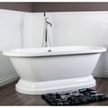 Contemporary Double-ended 67-inch Acrylic Pedestal Bathtub