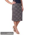 Journee Collection Women's Lace Detail Straight Skirt