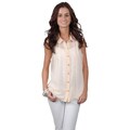 Journee Collection Juniors Lightweight Sleeveless Button-up Top