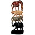 Hand-Carved Stacked Animals Column (Indonesia)