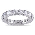 Miadora 18k White Gold 4ct TDW Round Diamond Eternity Band (G-H, I1-I2)