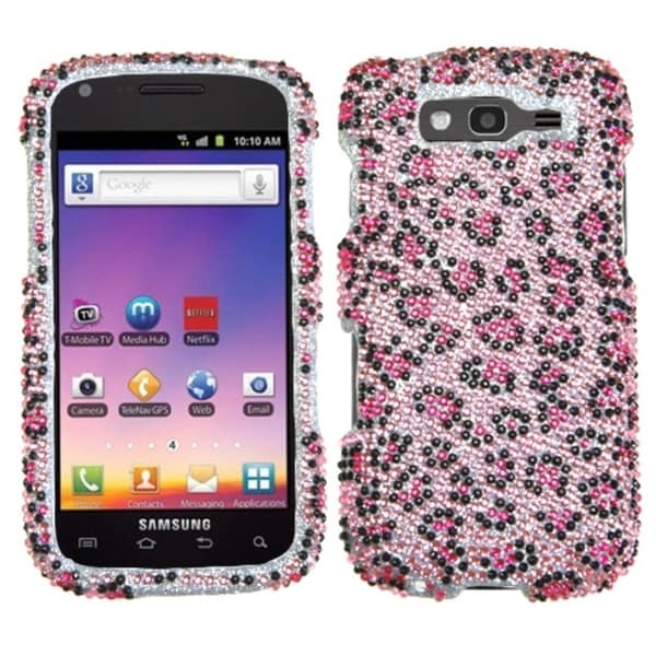 INSTEN Pink/ Black Diamante Phone Case Cover for Samsung T769 Galaxy S