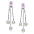 Miadora 14k Gold White 3ct TDW Diamond Sapphire Earrings (G-H, SI1-SI2)