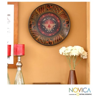 Ceramic 'Hummingbird from Nazca' Aged Cuzco Decorative Plate (Peru)
